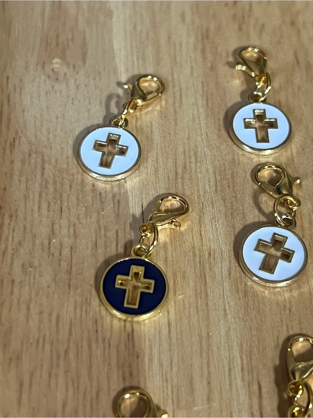 Gold Cross Charm Clips for Kids - Multi Color Options M60